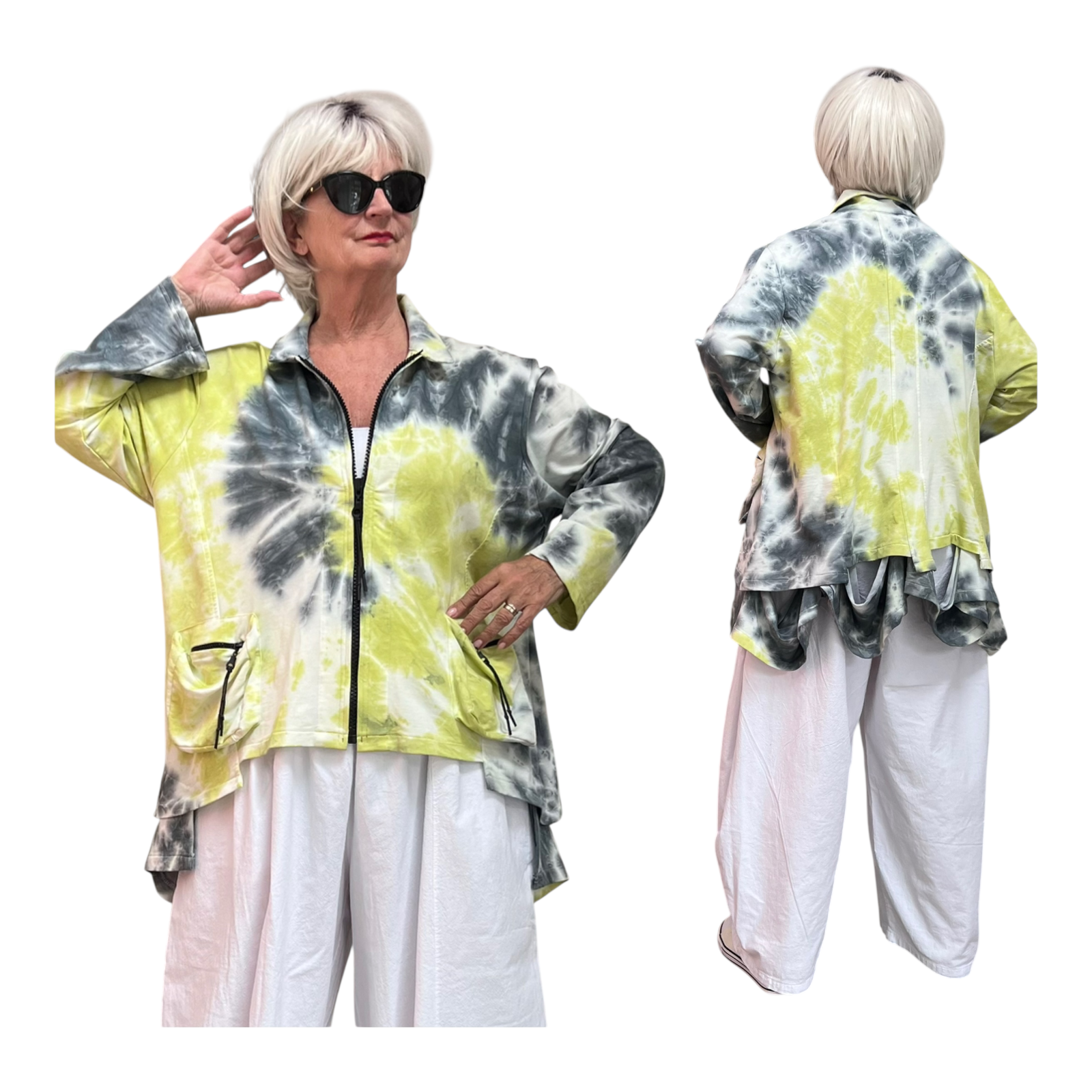 Zedd Plus de modieuze kleuring viscose A-lijn blazer/vest stretch