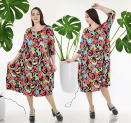 AKH viscose A-lijn jurk met zakken apart stretch
