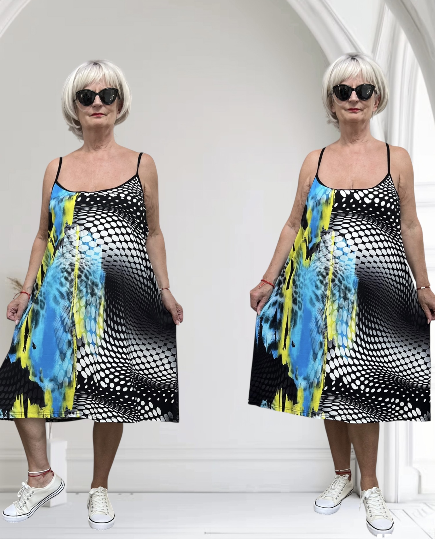 Ophilia viscose A-lijn tuniek/jurk  stretch