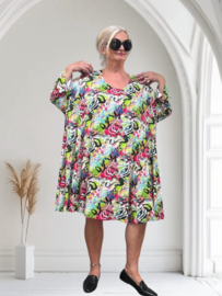 New Jersey viscose A-lijn jurk/tuniek extra wijd/ stretch