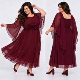 ITALIA MODA oversized chiffon A-lijn met bloemen/ apart