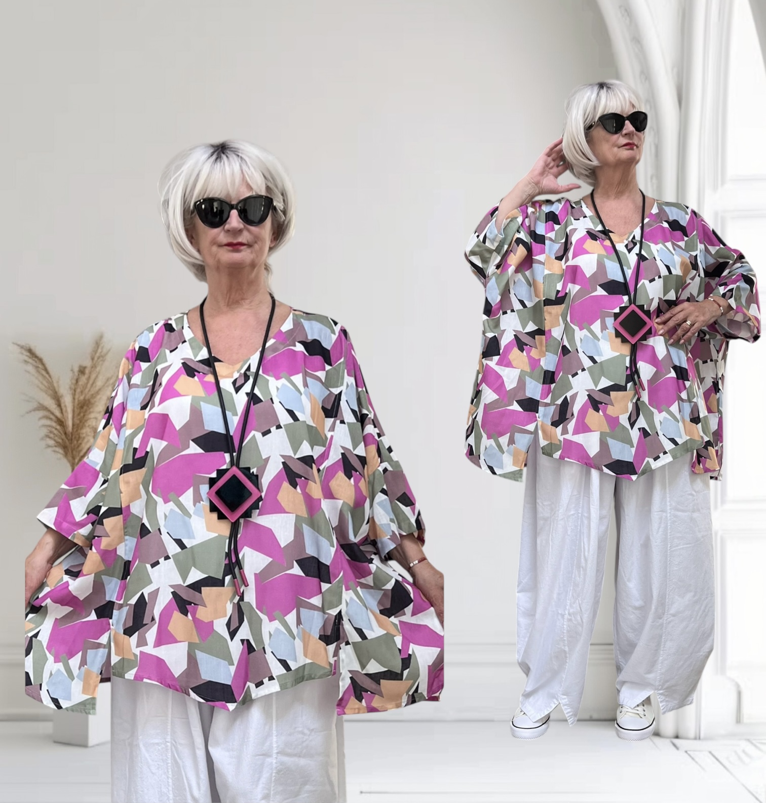 SINNE design.. A- lijn linnen/katoen top/tuniek