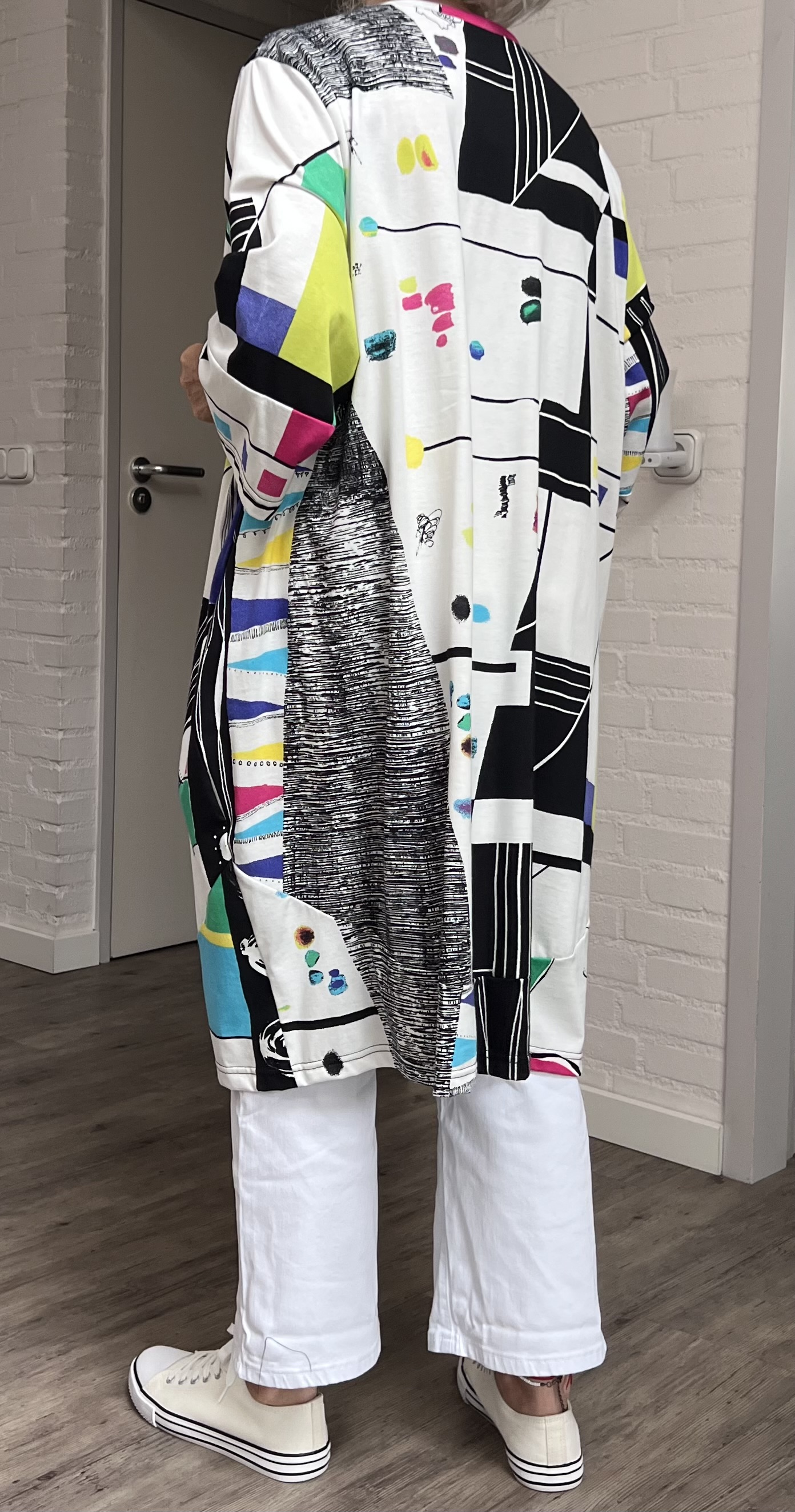 Ophilia oversized katoen jurk met zakken/ stretch