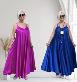 ITALIA MODA oversized satijnen look A-lijn jurk  /in meerdere kleuren