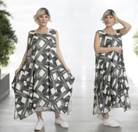 AKH oversized viscose  A-lijn  jurk/tuniek apart/niet doorschijnend