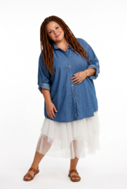ITALIA oversized katoen jeans blouse/hemd/in meerdere kleuren