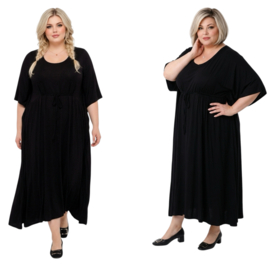 Vincenzo Allocca oversized viscose  A-lijn jurk apart/zwart