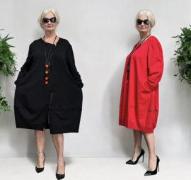 SINNE design.. A- lijn katoen jurk stretch /in meerdere kleuren