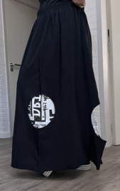 dYb oversized katoen rok stretch zwart/gevoerd