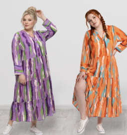 ITALIA MODA viscose A-lijn BOHO jurk / meerdere kleuren