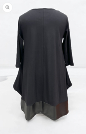 Vincenzo Allocca oversized katoen A-lijn tuniek met inzet van eco leder/aparte/stretch
