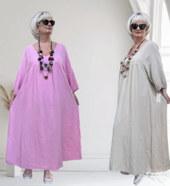 ITALIA MODA oversized katoen mousseline A-lijn jurk /in meerdere kleuren