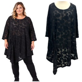 Vincenzo Allocca oversized elegante A-lijn tuniek  apart/stretch zwart