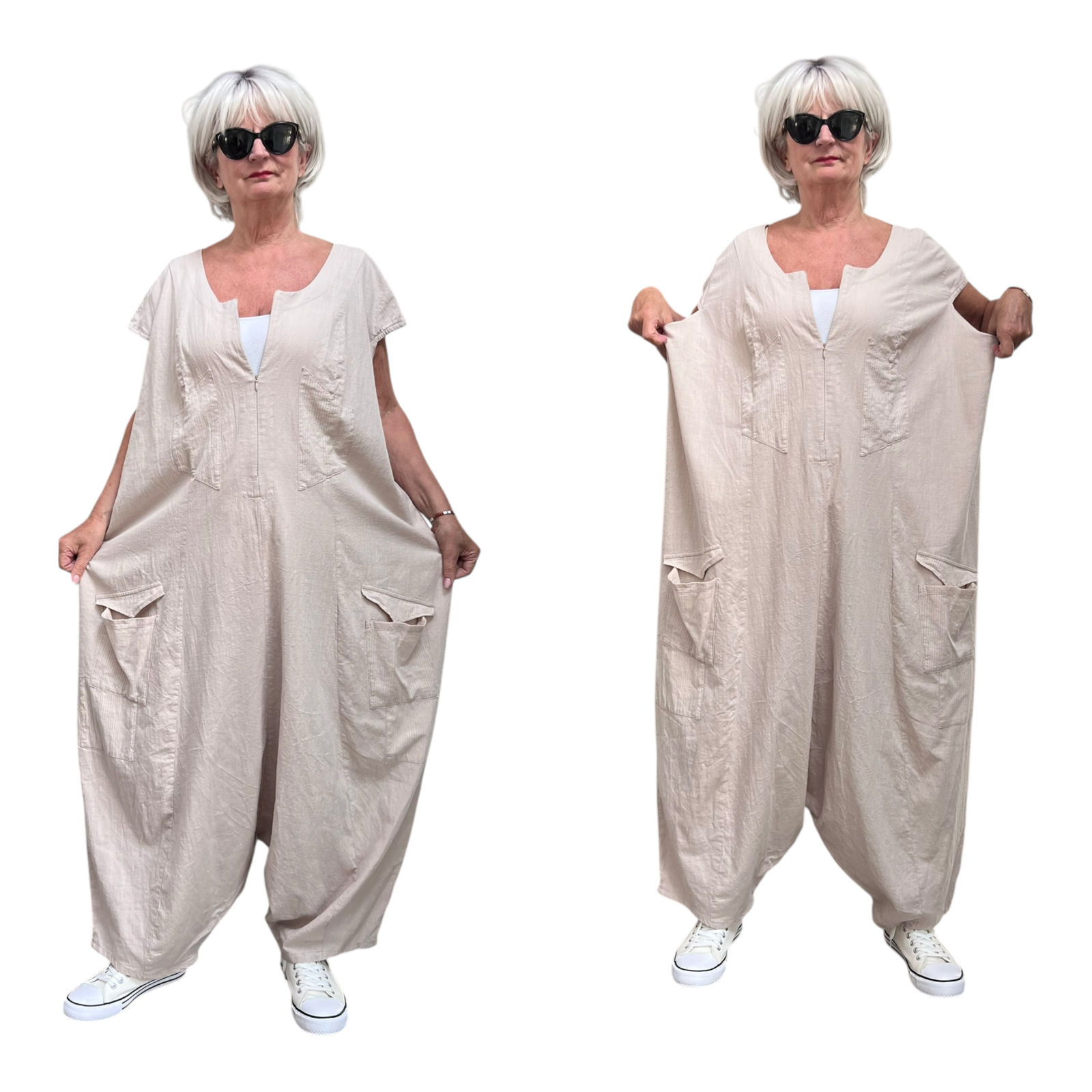 KEKOO design katoen overall met ritssluiting