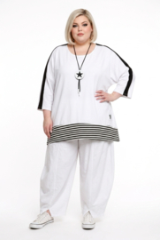 Vincenzo Allocca oversized viscose A-lijn tumiek wit/zwart stretch