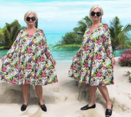 New Jersey viscose A-lijn jurk/tuniek extra wijd/ stretch