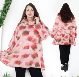 AKH oversized acryl  A-lijn top/tuniek met col/ stretch