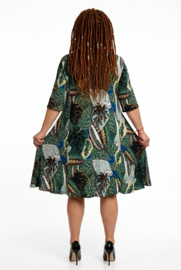 New Jersey viscose A-lijn jurk stretch