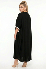 ITALIA MODA viscose jurk/kaftan zwart
