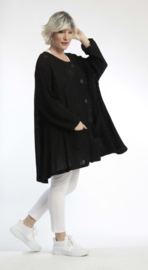 AKH gebreide oversized bouclé  A-lijn vest/blazer apart stretch