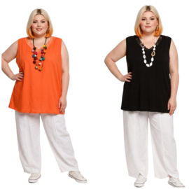 ITALIA oversized viscose top met kant /stretch /in meerdere kleuren