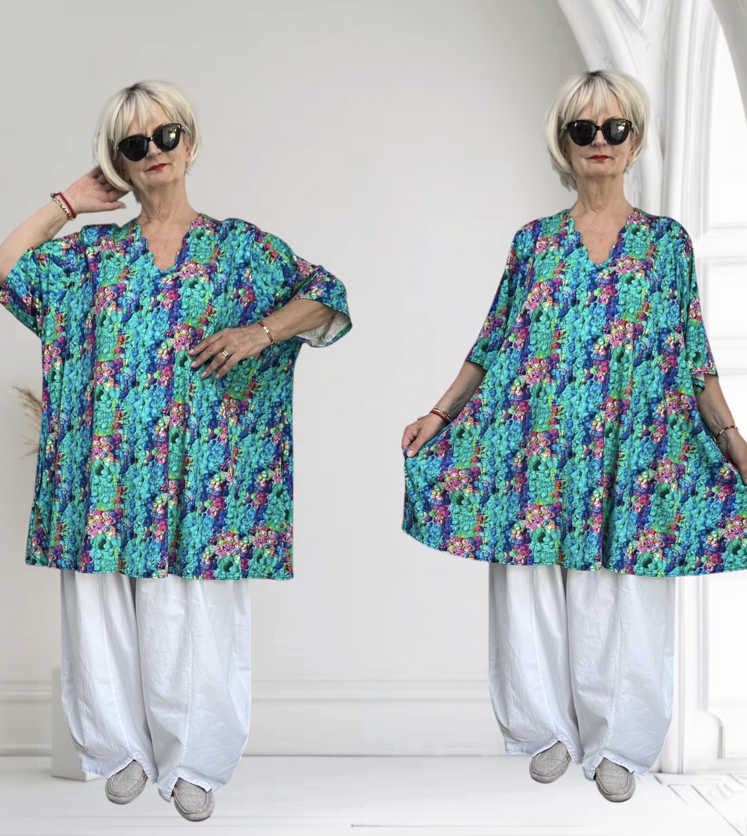 Naveed  oversized viscose jersey A-lijn jurk stretch