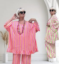 ITALIA MODA oversized katoen mousseline tuniek + broek /in meerdere kleuren