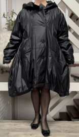SINNE design.. A-lijn waterbestendig gewatteerde winter jas zwart