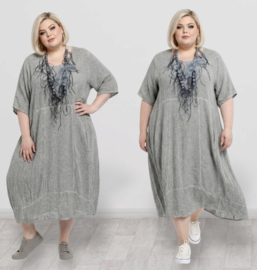 Moonshine de modieuze kleuring katoen A-lijn jurk grijs