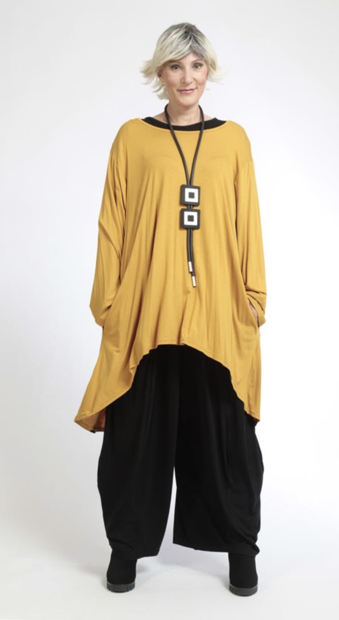 AKH oversized viscose tricot  A-lijn tuniek apart stretch