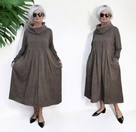 LUUKAA de modieuze kleuring oversized katoen A-lijn jurk stretch