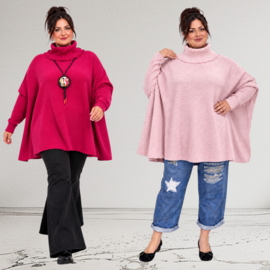 ITALIA oversized viscose mix gebreide top/tuniek met col  /in meerdere kleuren