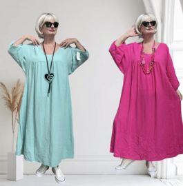 ITALIA MODA oversized katoen mousseline A-lijn jurk /in meerdere kleuren