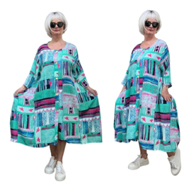 AKH oversized chique viscose A-lijn  hemd/tuniek met zakken /niet doorschijnend