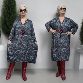 Ophilia viscose A-lijn jurk/tuniek  stretch
