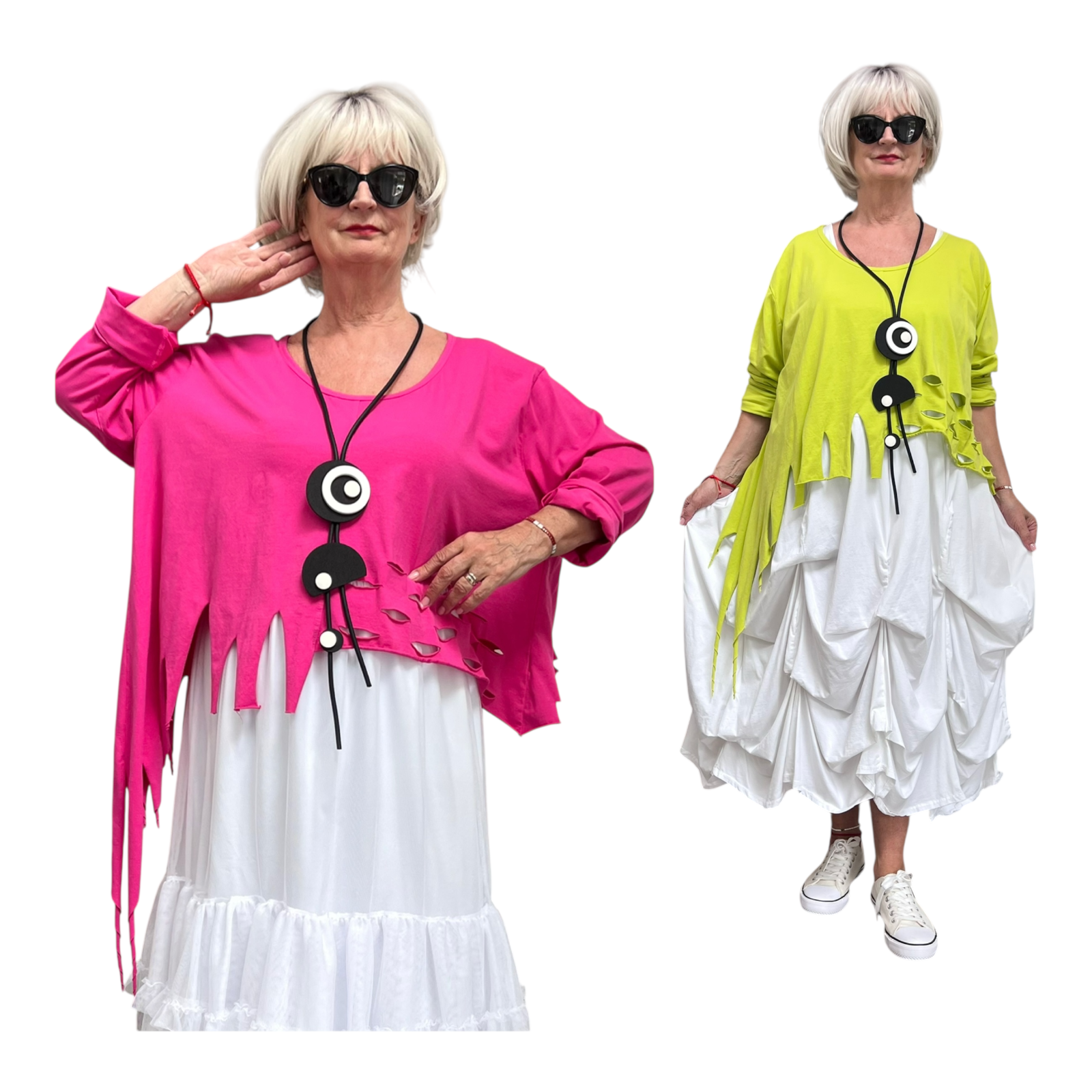 Moonshine oversized  katoen A-lijn top apart stretchin meerdere kleuren