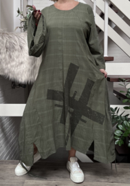 Zedd Plus viscose A-lijn jurk met cirkelsjaal/in meerdere kleuren