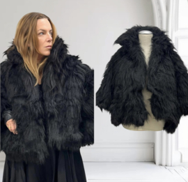 VINCENZO ALLOCCA fluffy jasje zwart/gevoerd