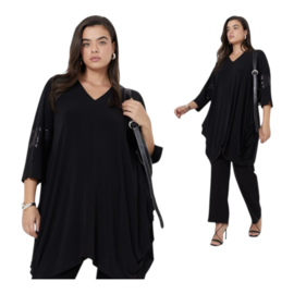 Jean Marc Philippe viscose A-lijn tuniek met pailletten zwart stretch