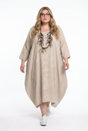 Moonshine katoen A-lijn jurk beige