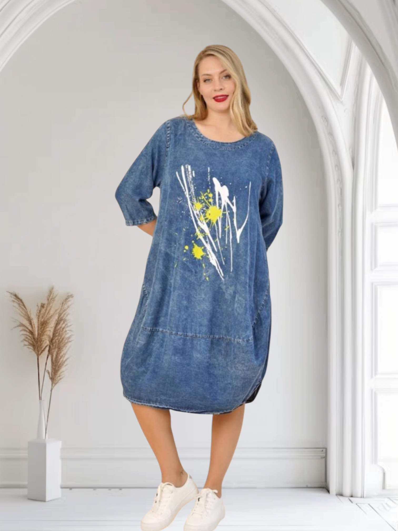 Zedd Plus tencel jeans ballon jurk