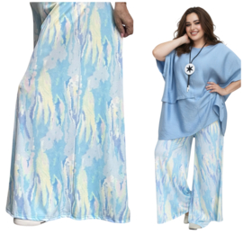 ITALY Mode jersey viscose  wijde broek apart /zeer rekbaar