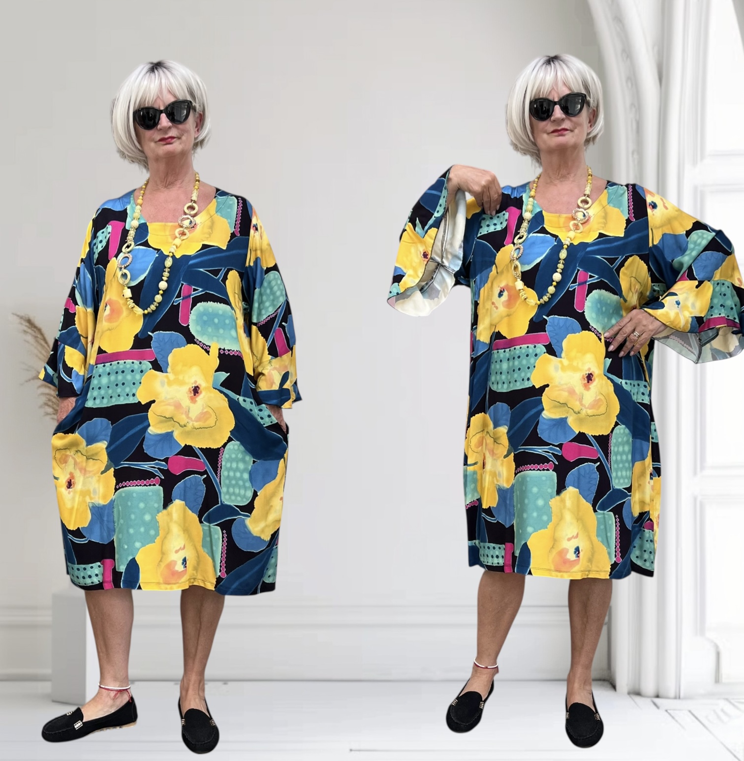 Ophilia viscose jurk met zakken