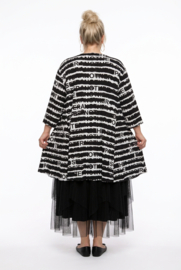 New Jersey oversized viscose A-lijn jurk/tuniek / stretch/zwart/wit