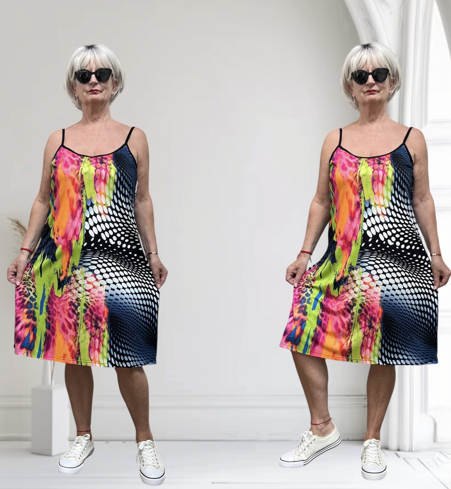 Ophilia viscose A-lijn tuniek/jurk  stretch