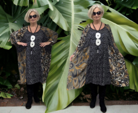 Joulie Collection oversized viscose A-lijn jurk met zakken apart (extra groot)