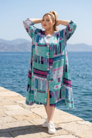 AKH oversized chique viscose A-lijn  hemd/tuniek met zakken /niet doorschijnend