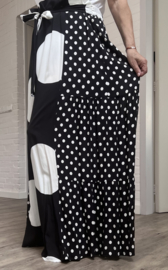 Jean Marc Philippe viscose wijde broek zwart/wit