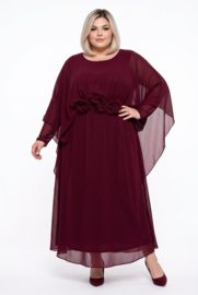 ITALIA MODA oversized chiffon A-lijn met bloemen/ apart