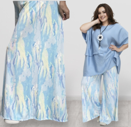 ITALY Mode jersey viscose  wijde broek apart /zeer rekbaar